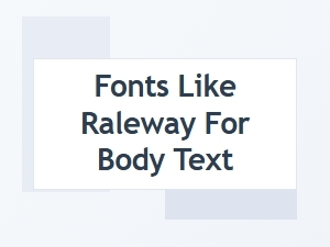 Modern Minimal Fonts Similar to Raleway